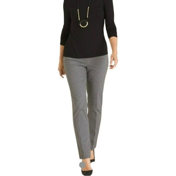 Chico's So Slimming Sophia Twill Striped Straight Leg Pants NWT Size 2 12 - Picture 1 of 14